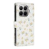 Xiaomi 15T Pro Rhombisk Blomsterpung - gule blomster