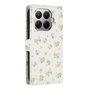 Xiaomi 15T Pro Rhombisk Blomsterpung - gule blomster