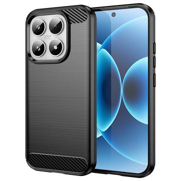 Xiaomi 17 Børstet TPU Cover - Karbonfiber - Sort