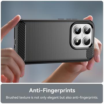 Xiaomi 17 Børstet TPU Cover - Karbonfiber - Sort