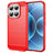 Xiaomi 17 Børstet TPU Cover - Karbonfiber - rød