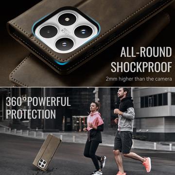 Xiaomi 17 Caseme 033 Pung Etui med Kalvemønster og RFID-blokering - Kaffe