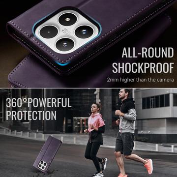 Xiaomi 17 Caseme 033 Pung Etui med Kalvemønster og RFID-blokering - Lilla