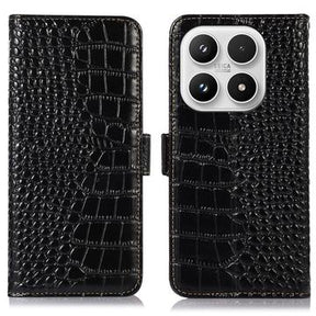 Xiaomi 17 Crocodile Series Læderpung med RFID - Sort