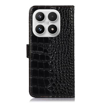 Xiaomi 17 Crocodile Series Læderpung med RFID - Sort