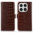 Xiaomi 17 Crocodile Series Læderpung med RFID - Brun