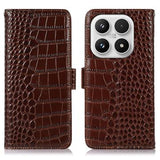Xiaomi 17 Crocodile Series Læderpung med RFID - Brun