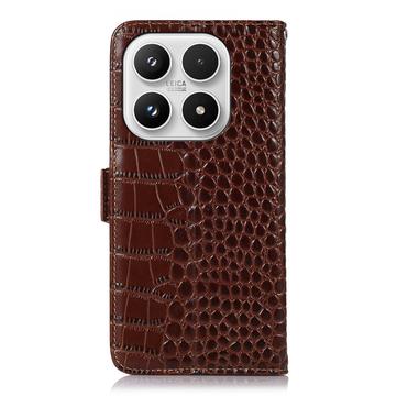 Xiaomi 17 Crocodile Series Læderpung med RFID - Brun