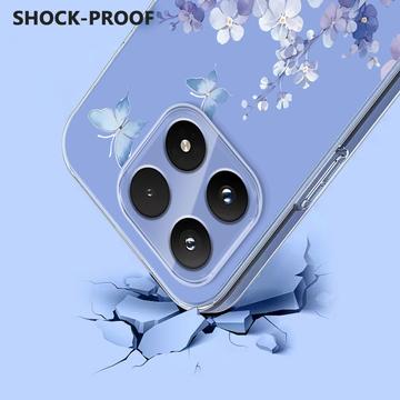 Xiaomi 17 TPU-cover med blomstermønster - Lilla