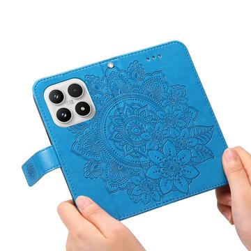 Xiaomi 17 Mandala Series Etui med Pung - Blå