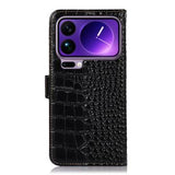 Xiaomi 17 Pro Crocodile Series Læderpung med RFID - Sort