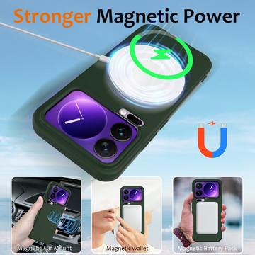 Xiaomi 17 Pro Liquid Silikone Cover - MagSafe Kompatibel - Mørkegrøn