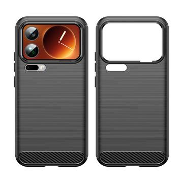 Xiaomi 17 Pro Max Børstet TPU Cover - Sort