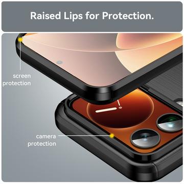 Xiaomi 17 Pro Max Børstet TPU Cover - Sort