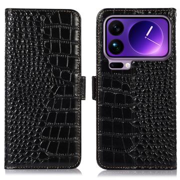 Xiaomi 17 Pro Max Crocodile Series Læderpung med RFID - Sort
