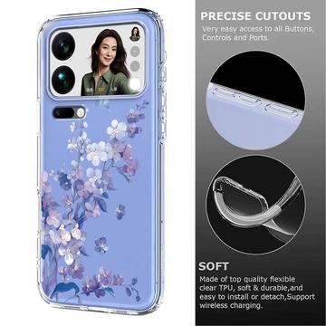 Xiaomi 17 Pro Max TPU-cover med blomstermønster - Lilla