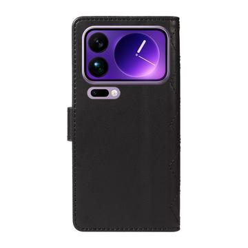 Xiaomi 17 Pro Max Luksus Vatteret Pung - Sort