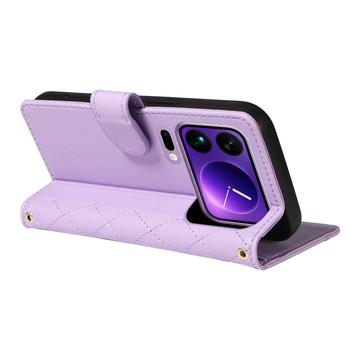 Xiaomi 17 Pro Max Luksus Vatteret Pung - Lilla