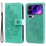Xiaomi 17 Pro Max Mandala Series Etui med Pung - Grøn