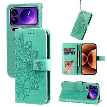 Xiaomi 17 Pro Max Mandala Series Etui med Pung - Grøn