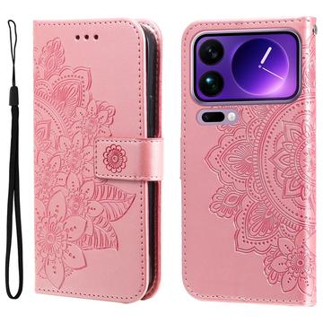 Xiaomi 17 Pro Max Mandala Series Etui med Pung - Pink