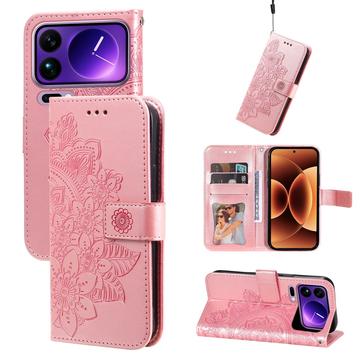 Xiaomi 17 Pro Max Mandala Series Etui med Pung - Pink