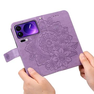 Xiaomi 17 Pro Max Mandala Series Etui med Pung - Lilla