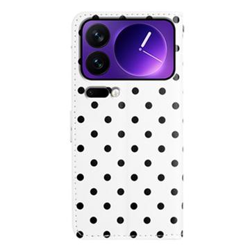 Xiaomi 17 Pro Max Pung Etui med Prikket Mønster - Hvid