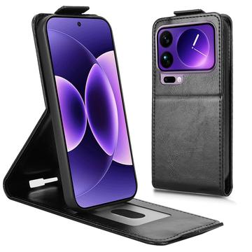 Xiaomi 17 Pro Max lodret flip-etui med stativ - sort
