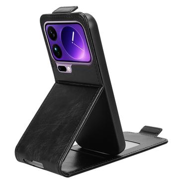 Xiaomi 17 Pro Max lodret flip-etui med stativ - sort
