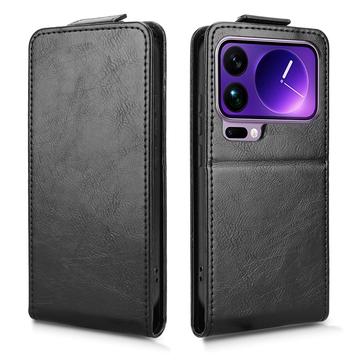 Xiaomi 17 Pro Max lodret flip-etui med stativ - sort