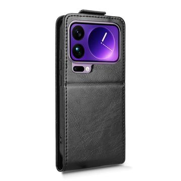 Xiaomi 17 Pro Max lodret flip-etui med stativ - sort