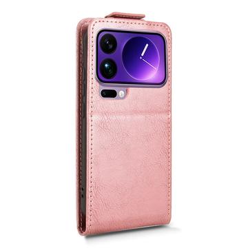 Xiaomi 17 Pro Max lodret flip-etui med stativ - rosaguld