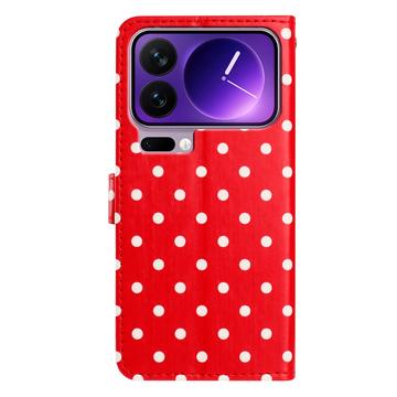Xiaomi 17 Pro Pung Etui med Prikket Mønster - Rød