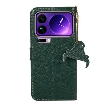 Xiaomi 17 Pro Pung læder cover med RFID - grøn