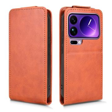 Xiaomi 17 Pro lodret flip-etui med stativ - Brun