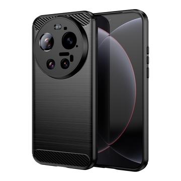 Xiaomi 17 Ultra Børstet TPU Cover - Karbonfiber - Sort