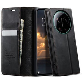Xiaomi 17 Ultra Caseme 033 Pung Etui med Kalvemønster og RFID-blokering - Sort