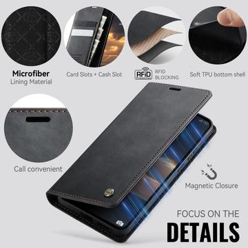 Xiaomi 17 Ultra Caseme 033 Pung Etui med Kalvemønster og RFID-blokering - Sort