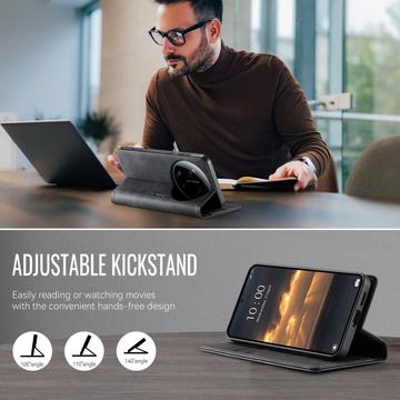 Xiaomi 17 Ultra Caseme 033 Pung Etui med Kalvemønster og RFID-blokering - Sort