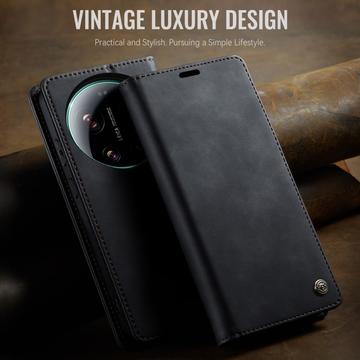 Xiaomi 17 Ultra Caseme 033 Pung Etui med Kalvemønster og RFID-blokering - Sort