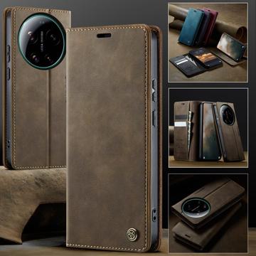Xiaomi 17 Ultra Caseme 033 Pung Etui med Kalvemønster og RFID-blokering - Kaffe
