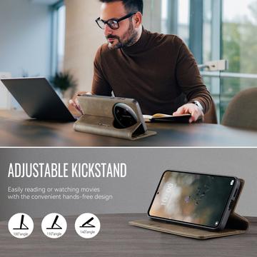 Xiaomi 17 Ultra Caseme 033 Pung Etui med Kalvemønster og RFID-blokering - Kaffe