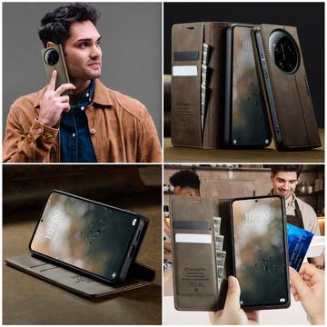 Xiaomi 17 Ultra Caseme 033 Pung Etui med Kalvemønster og RFID-blokering - Kaffe