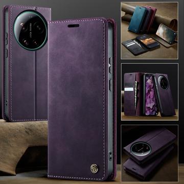 Xiaomi 17 Ultra Caseme 033 Pung Etui med Kalvemønster og RFID-blokering - Lilla