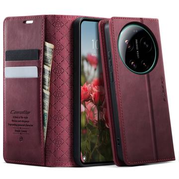 Xiaomi 17 Ultra Caseme 033 Pung Etui med Kalvemønster og RFID-blokering - Rød