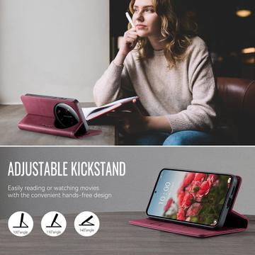 Xiaomi 17 Ultra Caseme 033 Pung Etui med Kalvemønster og RFID-blokering - Rød