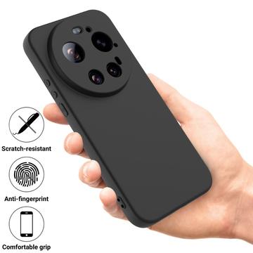 Xiaomi 17 Ultra Flydende silikone cover med håndrem - Sort