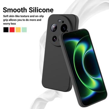 Xiaomi 17 Ultra Flydende silikone cover med håndrem - Sort