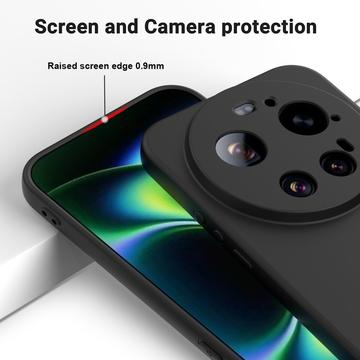 Xiaomi 17 Ultra Flydende silikone cover med håndrem - Sort